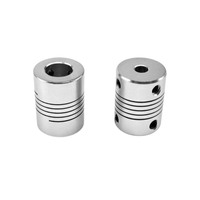 Acoplamiento de Eje Flexible de 8 mm y 12 mm |   Acoplador Elástico de Aleación de Aluminio Resistente a la Corrosión, 100 Nm de Torque, 1000 RPM para Embalaje