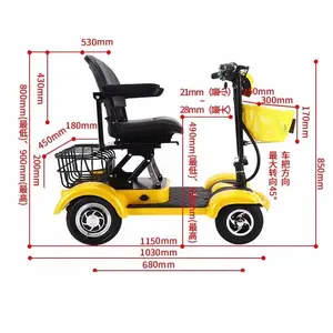 Yaşlı insanlar için 48V 12AH asit pil ile 300w faul-tekerlek mobilty elektrikli scooter engelli kişi