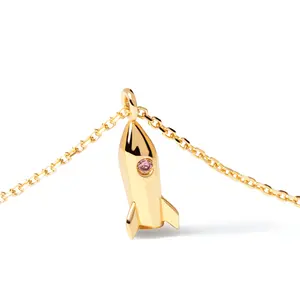 Gemnel Новая мода хип-хоп кулон в форме ракеты из стерлингового серебра 925 Серебряный кулон Очаровательное мини-ожерелье для ребенка
