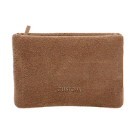 Sac en tissu éponge personnalisé avec logo GWP, sac de rangement pour cosmétiques moelleux et gonflé, pochette douce, sac de toilette