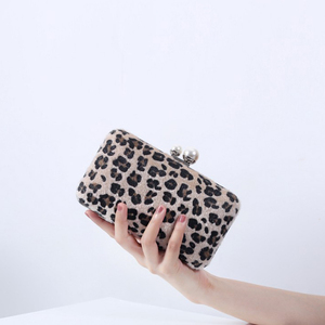Womens Leopard Dinner Purse Wedding <strong>Bridal</strong> Party <strong>Bag</strong> Messenger PU Leather Evening <strong>Clutch</strong> <strong>Bags</strong> - Product Image 4