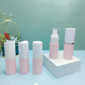 Flacon pulvérisateur en plastique PET rose de 30 ml avec bouchon plat/arc/allongé et pompe à anneau doré pour cosmétiques, lotion, sérum, tonique cosmétique, liquide - Product Image 1