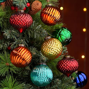Factory Hot Sale Christmas <b>Tree</b> <b>Ornaments</b> Christmas Decorative 6cm 8cm 10cm Christmas Hanging Hand Blown Glass Ball With Hook - Product Image 5