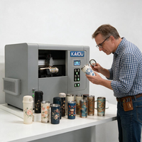 Mesin Printer UV Rotary KAIOU untuk Botol/Tumbler, Mesin Cetak UV Cepat Profesional 360 Derajat Tanpa Sambungan