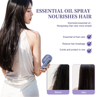 Peigne massant atomiseur rechargeable sans fil pour le cuir chevelu, applicateur d'huile capillaire à brume d'huile essentielle, brosse de massage à lumière LED rouge, OEM