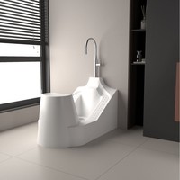 Moderne en céramique musulman Wudu bassin évier salle de bain autoportant piédestal chaise pied lavabo laveuse pieds bassins