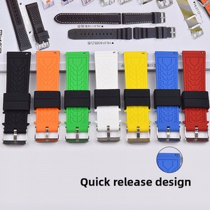 Bracelet de montre en silicone hautement élastique Upro 20 mm 22 mm 24 mm 26 mm, universel, à libération rapide, bracelet de montre bicolore 20 mm - Product Image 3