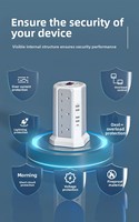 Regleta de Enchufes Vertical Estándar del Reino Unido con Interruptores Individuales, 3250W de Alta Potencia, Material Ignífugo, Multifunción, 110V