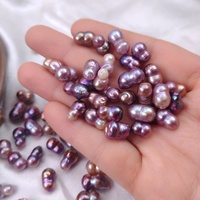 Perles de culture d'eau douce Zhuji de qualité AA, 6-8 mm, belles perles violettes en forme de gourde, perles naturelles de forme baroque pour la fabrication de bijoux
