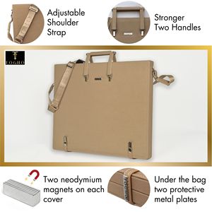 Portafolio de Cuero A2, Carpeta de Regalo para Artistas, Accesorio Interior con Espacio para Pinturas y Materiales de Arte - Product Image 3