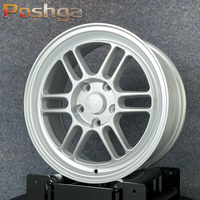 15 16 17 18 Zoll RPF1 Style Leichtmetallfelgen 5x100 5x114.3 4x100 JDM Racing Silber Flow-Formed Autofelgen für Honda Toyota Mazda Subaru