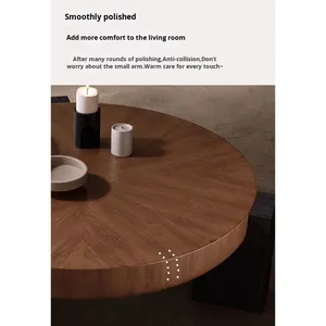 Bàn trà phòng khách gỗ nguyên khối thiết kế Ý cao cấp phong cách tối giản cổ điển sang trọng nhẹ nhàng dành cho căn hộ nhỏ - Product Image 3