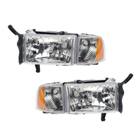 CH2502123 CH2503123 Phare chromé avec réflecteur ambre pour Dodge Ram 1994-2001