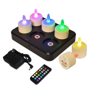 WANHUA marque privée luxe non toxique vente en gros cire de soja <span class=keywords><strong>flamme</strong></span> colorée étincelante diptyque <span class=keywords><strong>fausse</strong></span> bougie led rechargeable usb - Product Image 1