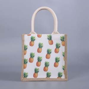 LOONDE Custom Printed Burlap Handbag Eco Reusable <b>Shopping</b> <b>Jute</b> Tote <b>Bag</b> - Product Image 6
