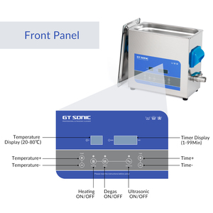 Nettoyeur à ultrasons industriel GTSONIC R6 pour disques vinyles, capacité 6L, en acier inoxydable, 110V 3600W, transducteur à ultrasons à bouteille, en promotion - Product Image 3