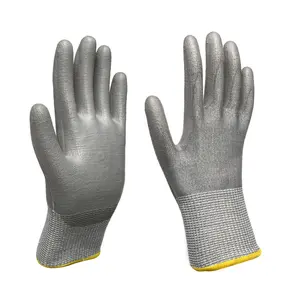 13 Gauge Hppe En Staaldraad Handbescherming Anti-Cut Handschoenen Pu Gecoat En388 Cut E Werk Veiligheidshandschoenen
