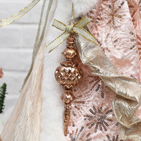 Décoration de sommet d'arbre rose élégante, nouvelle vente, ange artisanal pour le sommet de l'arbre, ornement d'ange de Noël