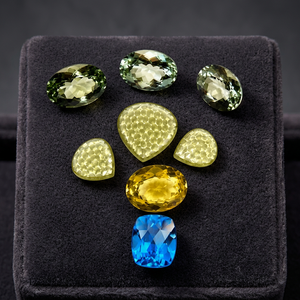 Piedras Preciosas Sueltas de Cuarzo Limón de Forma Mixta Natural Personalizadas y Amatista Verde Topacio Azul para la Fabricación de Joyas - Product Image 3