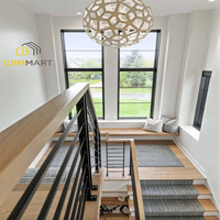 CBMmart Diseño de parrilla Ventanas francesas Escalera de eficiencia energética de doble acristalamiento Ventanas fijas grandes