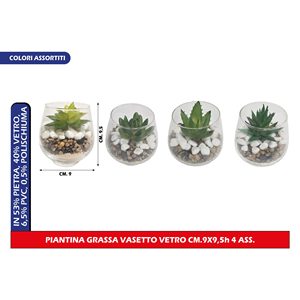 Planta Suculenta Artificial en Frasco de Vidrio de 9x9.5 cm Disponible en 4 Variantes - Product Image 1