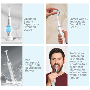 Hilo dental eléctrico GOLDROSE Z5 IPX7, resistente al agua, 4 modos, carga inductiva para el cuidado bucal en el hogar - Product Image 2