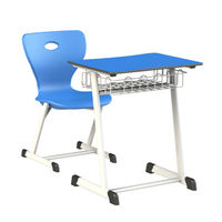 Ensemble Chaise et Bureau Individuel Moderne pour Étudiant – Cadre Métal et Bois Durable, Table d'Étude Confortable pour Salle de Classe, Maison ou Bureau – Garantie 5 Ans