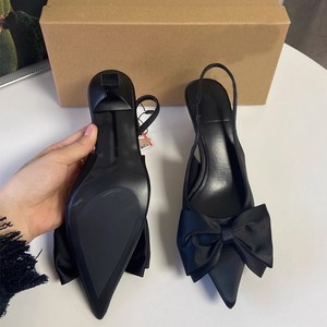 Productos de dropshipping 2024, zapatos de mujer, tacón medio, corte bajo, puntiagudos, puntera, sandalias con lazo, sandalias para mujer - Product Image 4