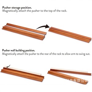 Wooden Mahjong Pusher Holder Magnetic Folding Portable Card <b>Stand</b> Desktop Storage Ornament - Product Image 3
