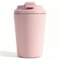 Mug à café en plastique à double paroi sous vide de 12 oz avec couvercle rabattable scellé, portable pour la voiture et le bureau, design classique pour la rentrée scolaire