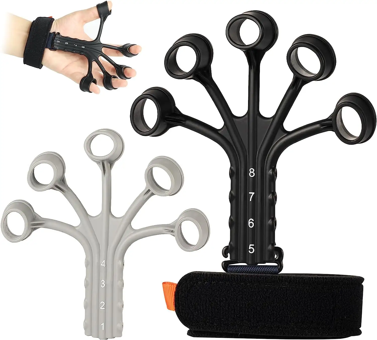 Hot Sales Hand Grip Strengthener Dedo Ajustável Exerciser e Finger Stretcher Grip Strength Trainer para Terapia de Mão