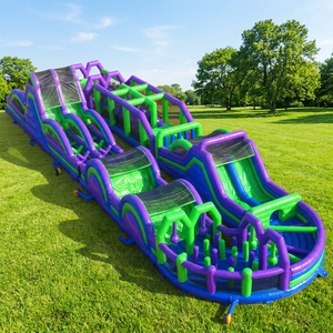 Parcours d'obstacles gonflable géant commercial, piste <span class=keywords><strong>de</strong></span> course gonflable double voie, parc <span class=keywords><strong>de</strong></span> jeux gonflables <span class=keywords><strong>de</strong></span> défi et d'escalade - Product Image 1