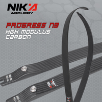 Branches de tir à l'arc Nika Archery Takedown Long Limbs N3 Progress Small Logo en fibre de carbone ILF pour arc recurve