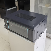 Armoire réseau murale en acier noir 4U, rack de serveur personnalisé en stock, profondeur 450 mm