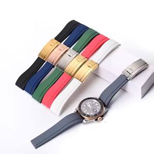 Correa de reloj de lujo de 20mm, correas de goma de silicona de extremo recto, reloj de pulsera deportivo impermeable suave de goma Tropical, repuesto para <span class=keywords><strong>Rolx</strong></span> - Product Image 1