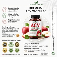 Kapsul ACV (Apple Cider Vinegar) Suplemen Diet Laris Manis 120 Kapsul Dukungan Kesehatan Harian untuk Manajemen Berat Badan