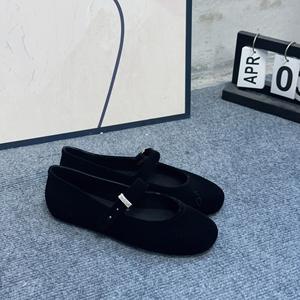 Factory wholesale popular classic soft velvet PVC-lined simple <b>flat</b>-top round-head one-piece stylish trendy women's <b>flat</b> shoes - Product Image 4