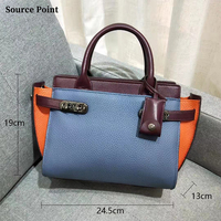 Sac à main classique décontracté en cuir véritable pour femme, avec bandoulière amovible à chaîne, sacs messager et sacs à bandoulière contrastants