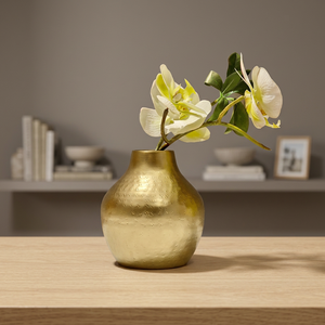 Traditional Design Handmade Luxury Durable Light Weight Metal <b>Vase</b> Golden Plating for Wedding Living Room Centrepiece Interior - Product Image 3