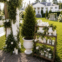 Ensemble complet de mariage en plein air blanc et vert |   Solution complète de conception à livraison : Arche de fleurs d'eucalyptus et de roses pour centre de table et toile de fond, OEM, Vente en gros