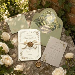Cartes <span class=keywords><strong>de</strong></span> vœux <span class=keywords><strong>de</strong></span> mariage haut <span class=keywords><strong>de</strong></span> gamme personnalisées avec découpe, motifs totem colorés, avec enveloppes et impression <span class=keywords><strong>de</strong></span> logo personnalisée sur carton - Product Image 5