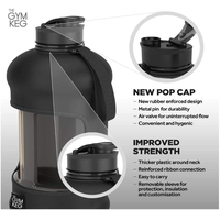 Bouteille d'eau motivante de 74oz 2,2 L demi-gallon avec manchon de rangement isolé camouflage et sangle de transport