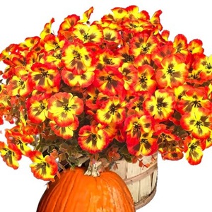 Fabricant transfrontalier de fleurs artificielles en soie, pâquerettes, décoration d'extérieur pour l'automne, 100 pièces, mélange orange et jaune - Product Image 1