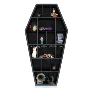 Porte-clés mural en forme de cercueil, décoration gothique effrayante pour la maison, support mural en bois noir pour clés et tasses, idéal pour Halloween - Product Image 5