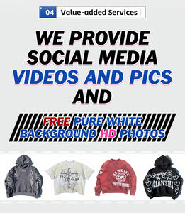 بدلة رياضية للجنسين بتطريز مميز وأحجار الراين، ملابس الشارع المخصصة، طقم بنطلون رياضي فضفاض وسترة بغطاء للرأس بغسيل حمضي - Product Image 5