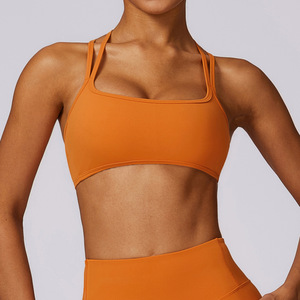 Gimnasio Mujeres <span class=keywords><strong>Push</strong></span> <span class=keywords><strong>up</strong></span> High Impact Cross Strappy Fitness Workout Yoga Crop Tops Gym Sports Bra - Product Image 3