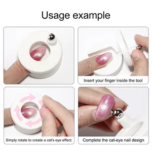 Outil automatique pour ongles effet œil de chat, aimant rotatif super puissant pour vernis gel de manucure française avec perles de verre. Outil de nail art DIY pour débutants - Product Image 4