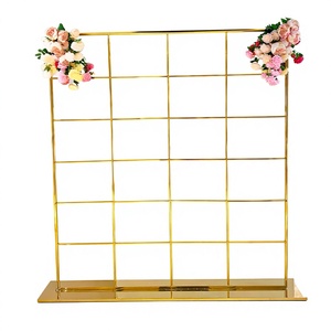 ฉากหลังงานแต่งงานทันสมัยแบบใหม่ ดีไซน์หรูหรา ผลิตจากสแตนเลสเคลือบทอง สำหรับตกแต่งภายในและภายนอกอาคาร Hkfumai HW-8913 2 - Product Image 1