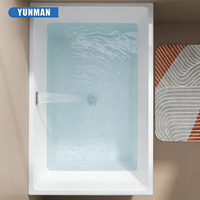 Baignoire Balnéo Rectangulaire Autoportante en Acrylique YUNMAN 50-59 gal, Écologique, Haute Qualité, Massage Moderne pour Maison et Villa