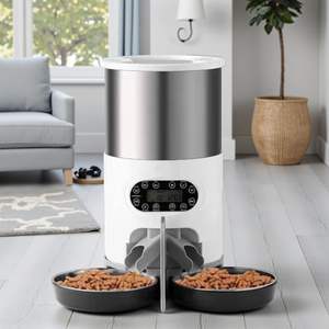 Comedero para Mascotas de Acero Inoxidable 304, Diseño Moderno y Redondeado, Ligero, de 4.5L, Automático, para Perros Pequeños, con Logotipo Personalizable - Product Image 1